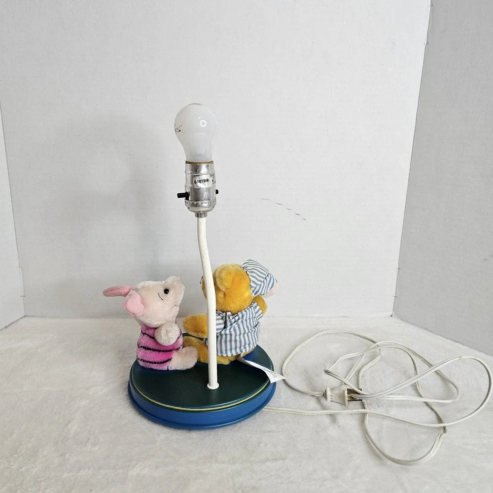 VTG  Winnie the Pooh and Piglet Plush Night Light Disney Nursery Lamp
